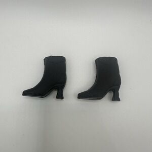 VTG Mattel Barbie Shoes Boots Ankle Bootie‎ Black Heels